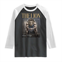 Funny The Lion Doesnt Wipe Raglan Shirt Gen Z Joke Brainrot Raunchy Meme