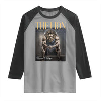 Funny The Lion Doesnt Wipe Raglan Shirt Gen Z Joke Brainrot Raunchy Meme