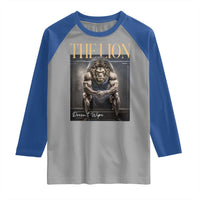 Funny The Lion Doesnt Wipe Raglan Shirt Gen Z Joke Brainrot Raunchy Meme