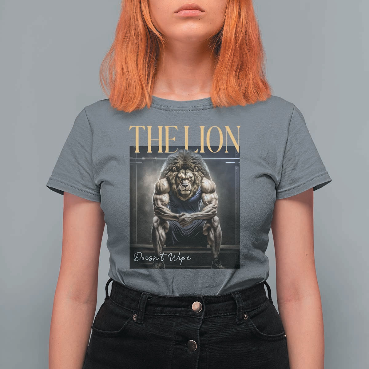 Funny The Lion Doesnt Wipe T Shirt For Women Gen Z Joke Brainrot Raunchy Meme