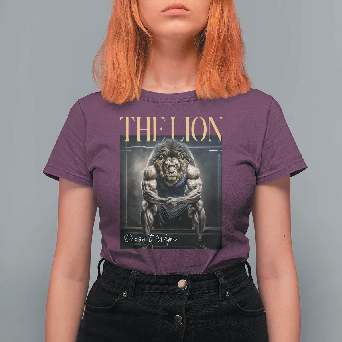 Funny The Lion Doesnt Wipe T Shirt For Women Gen Z Joke Brainrot Raunchy Meme