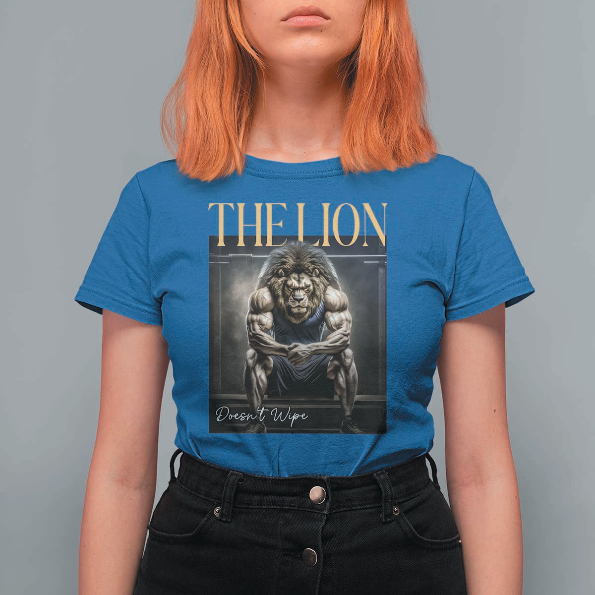 Funny The Lion Doesnt Wipe T Shirt For Women Gen Z Joke Brainrot Raunchy Meme