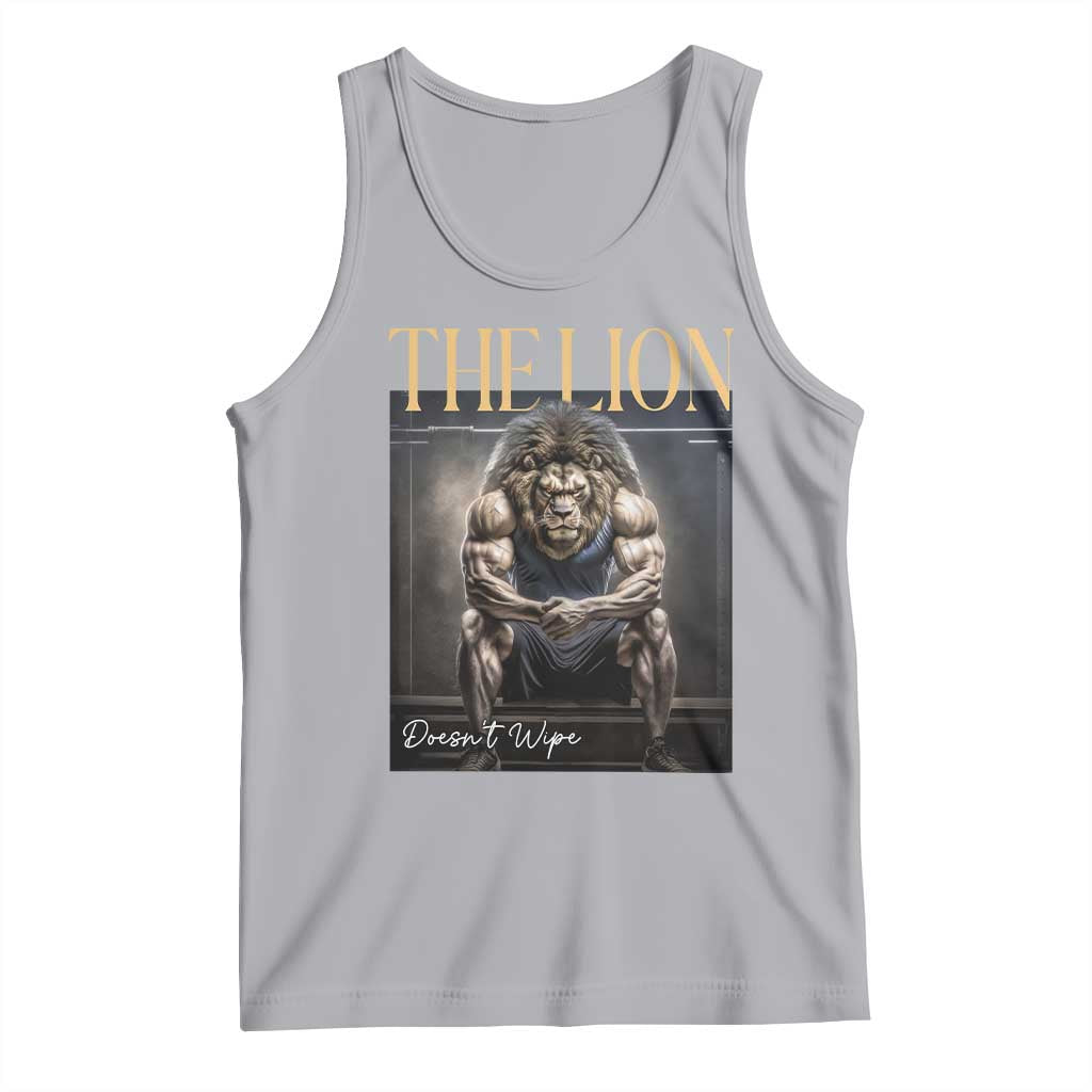 Funny The Lion Doesnt Wipe Tank Top Gen Z Joke Brainrot Raunchy Meme