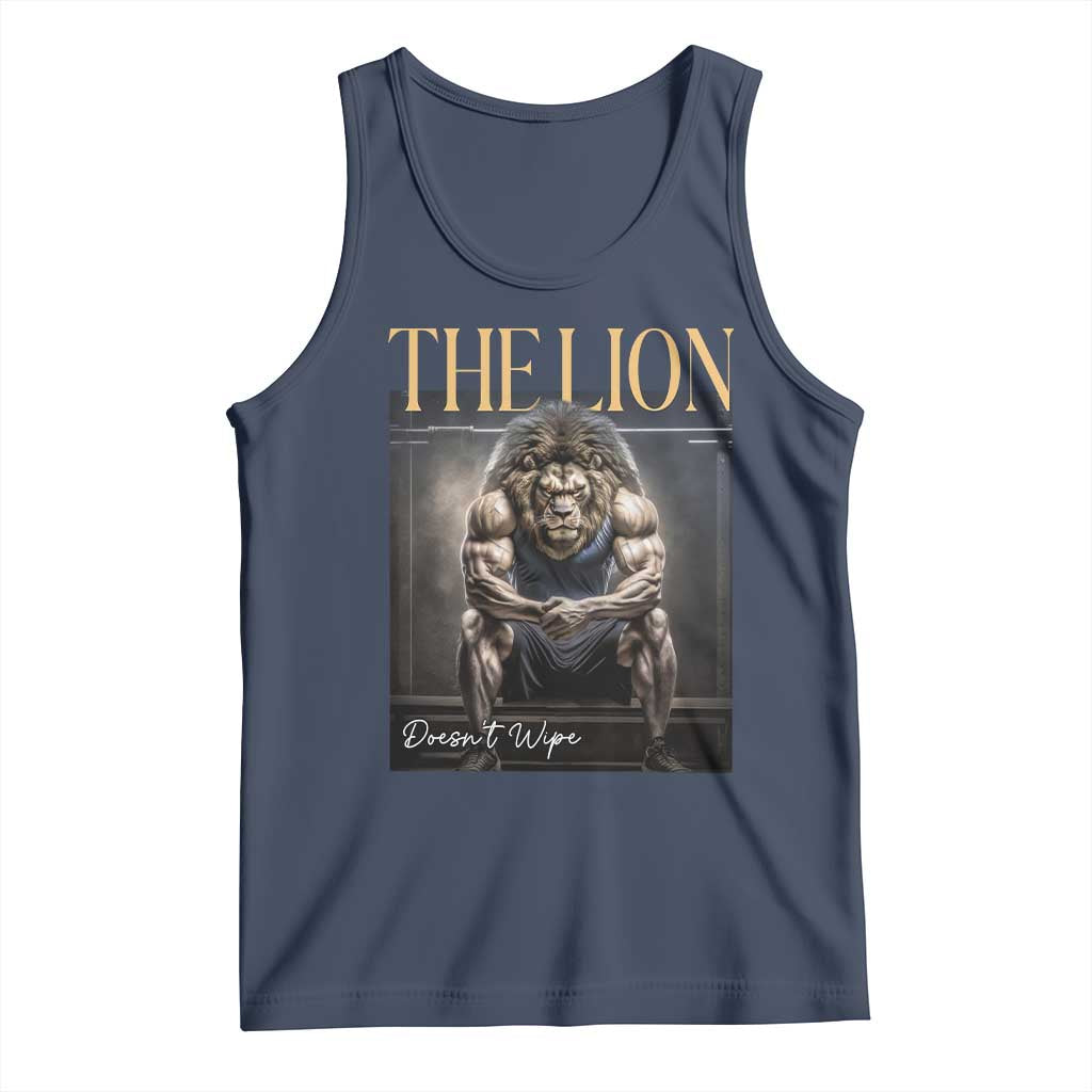 Funny The Lion Doesnt Wipe Tank Top Gen Z Joke Brainrot Raunchy Meme