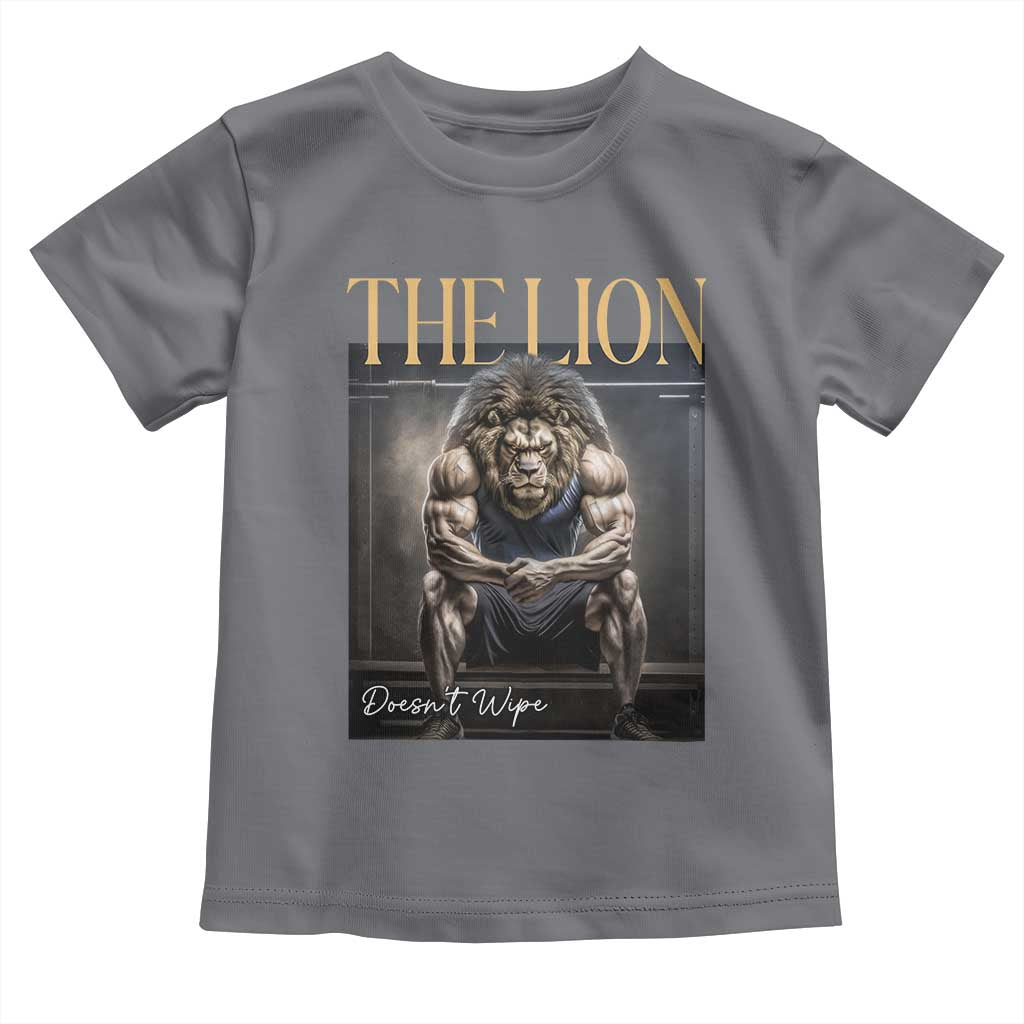 Funny The Lion Doesnt Wipe Toddler T Shirt Gen Z Joke Brainrot Raunchy Meme