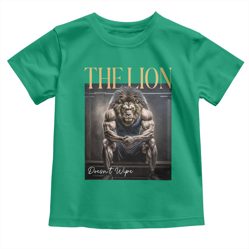 Funny The Lion Doesnt Wipe Toddler T Shirt Gen Z Joke Brainrot Raunchy Meme