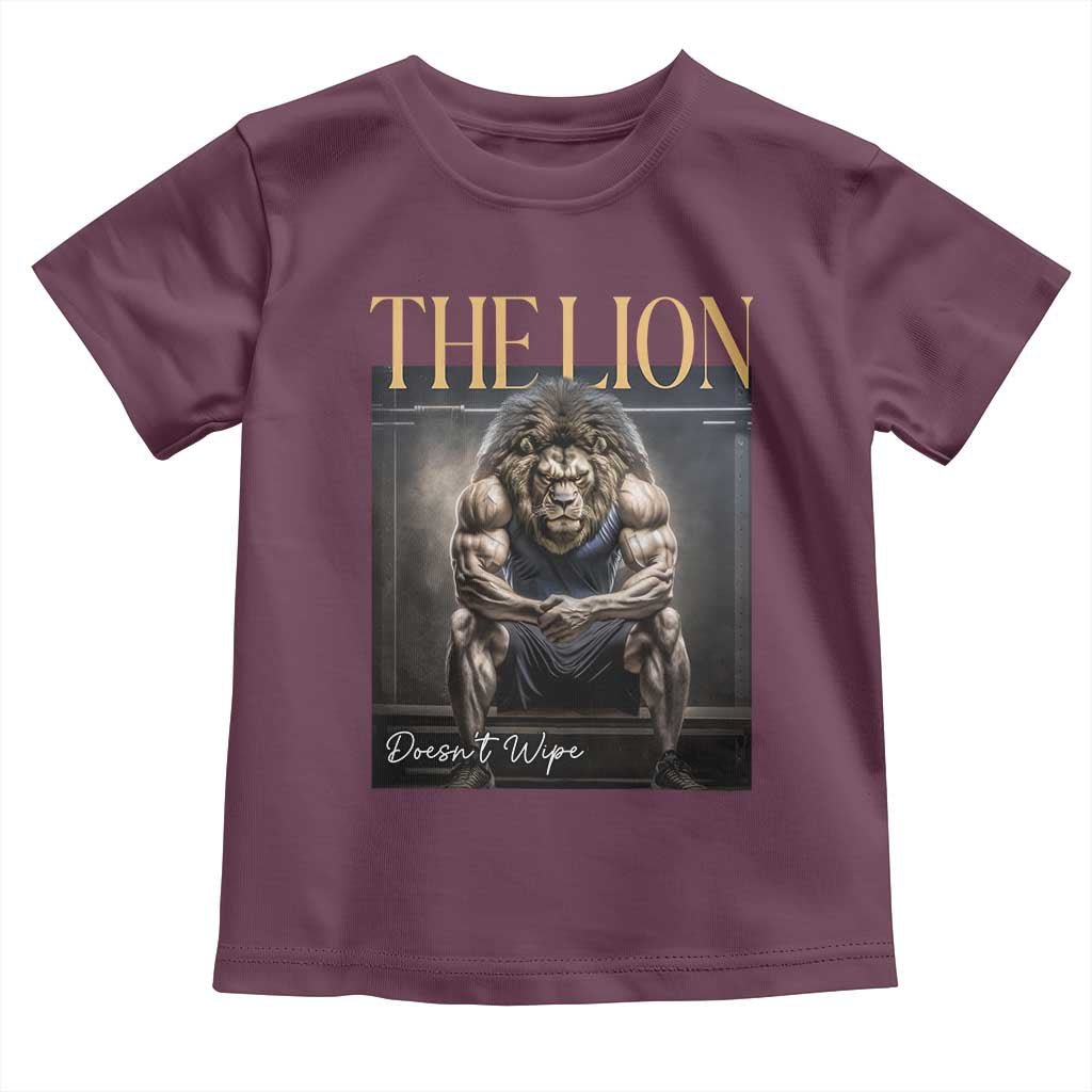Funny The Lion Doesnt Wipe Toddler T Shirt Gen Z Joke Brainrot Raunchy Meme