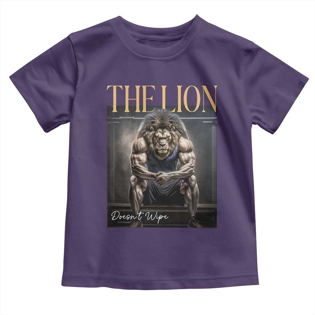 Funny The Lion Doesnt Wipe Toddler T Shirt Gen Z Joke Brainrot Raunchy Meme