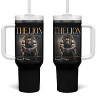 Funny The Lion Doesnt Wipe Tumbler With Handle Gen Z Joke Brainrot Raunchy Meme