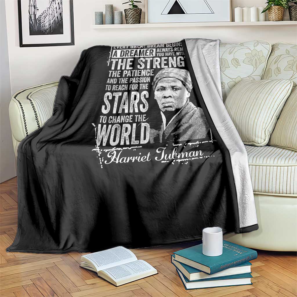 Harriet Tubman Quote Throw Blanket Every Great Dream Begins With A Dreamer Black History