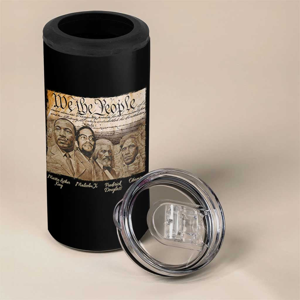 Civil Right Leaders 4 in 1 Can Cooler Tumbler Martin Luther King Malcolm X Frederick Douglass Obama Black History Month