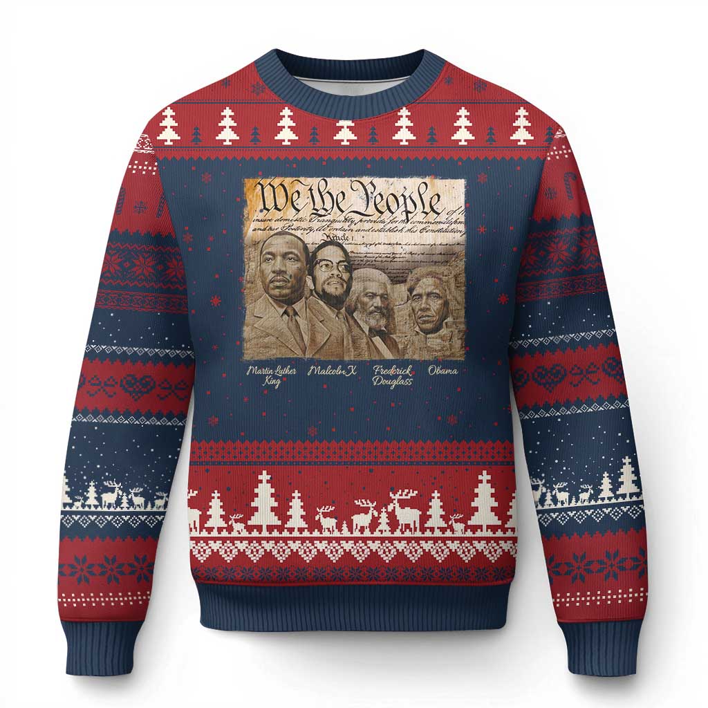 Civil Right Leaders Ugly Christmas Sweater Martin Luther King Malcolm X Frederick Douglass Obama Black History Month
