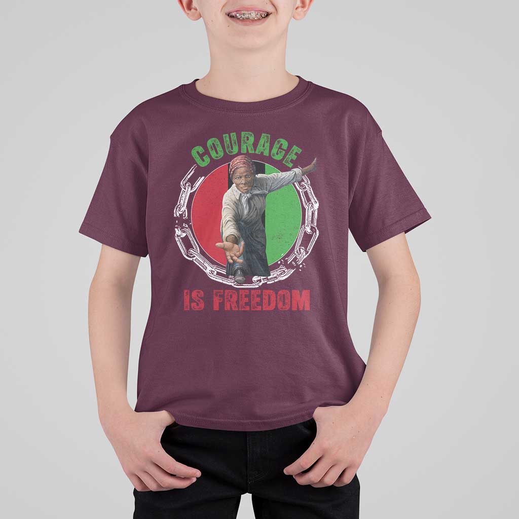 Harriet Tubman T Shirt For Kid Courage Is Freedom Black History Hero