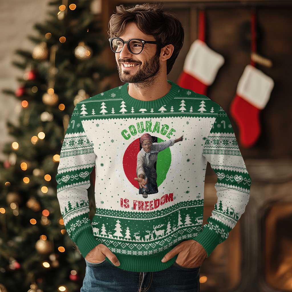 Harriet Tubman Ugly Christmas Sweater Courage Is Freedom Black History Hero