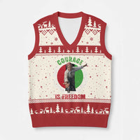 Harriet Tubman V-Neck Knit Sweater Vest Courage Is Freedom Black History Hero