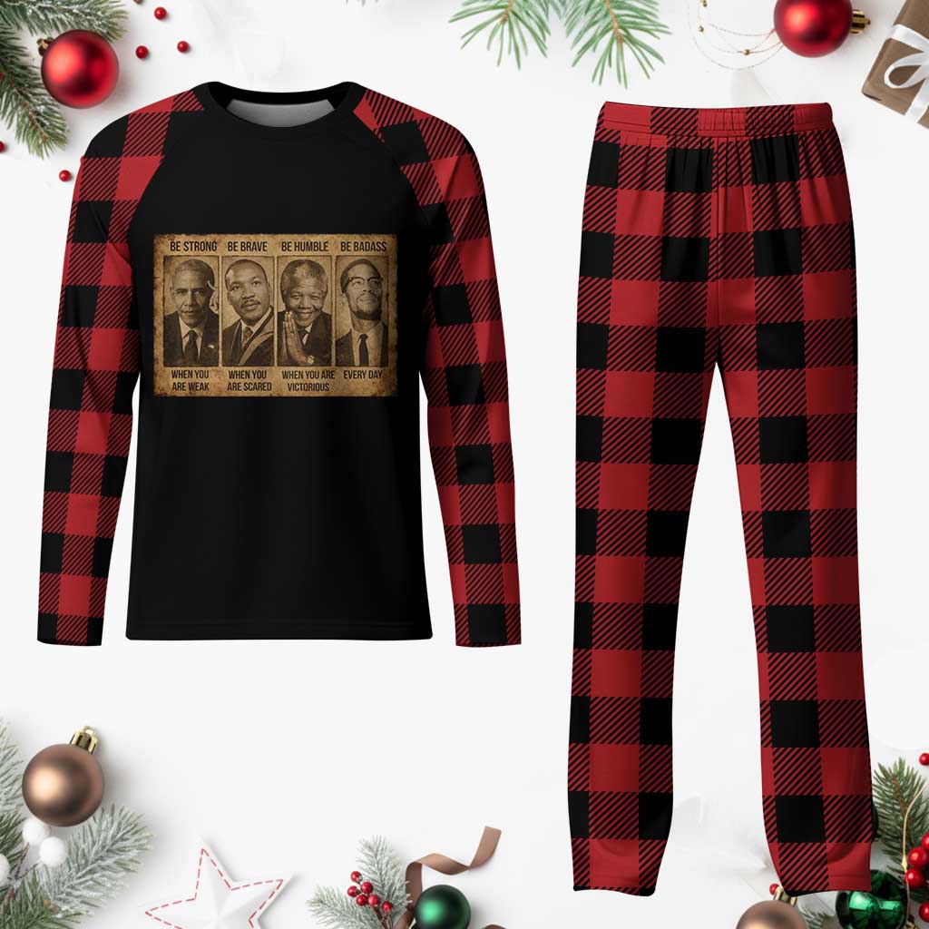 Black Leaders Plaid Pajama Set Be Strong Be Brave Be Humble Be Badass African American History Month