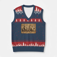 Black Leaders V-Neck Knit Sweater Vest Be Strong Be Brave Be Humble Be Badass African American History Month