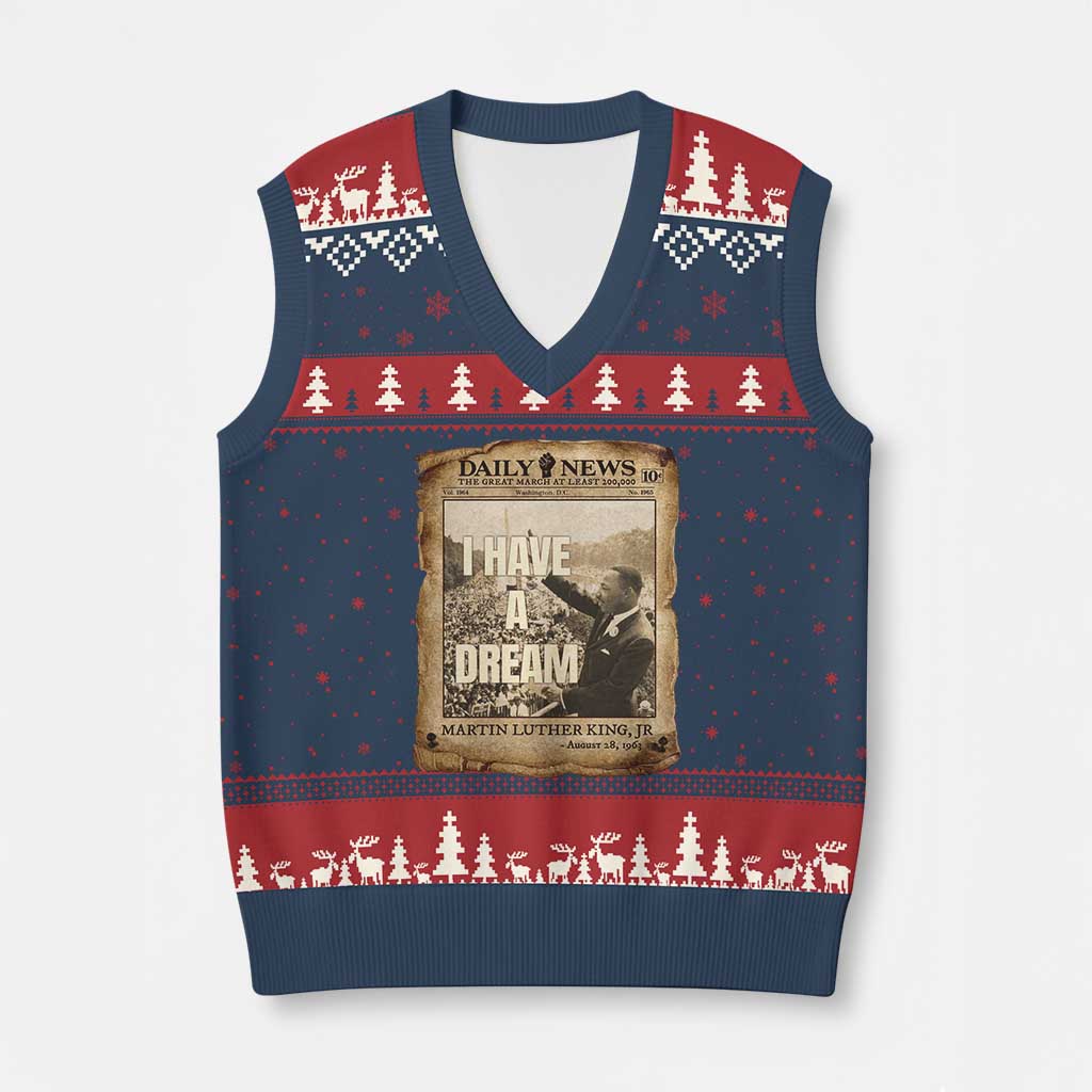 I Have A Dream Martin Luther King MLK Day V-Neck Knit Sweater Vest March On Washington Black History