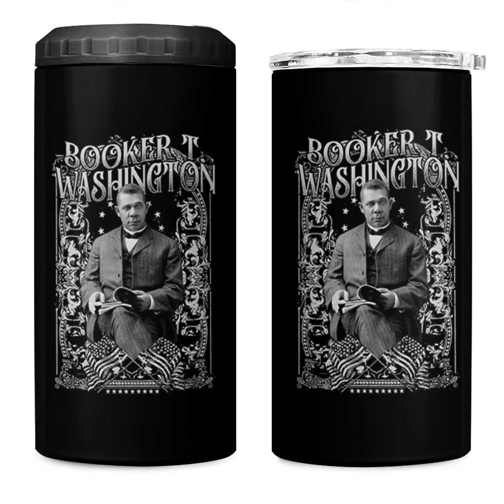 Booker Taliaferro Washington 4 in 1 Can Cooler Tumbler African American Educator Black History