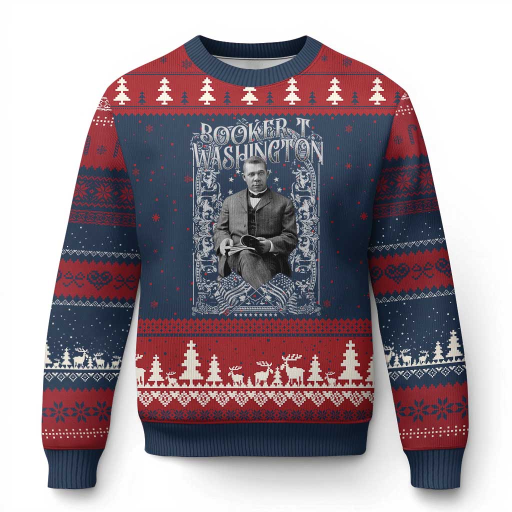 Booker Taliaferro Washington Ugly Christmas Sweater African American Educator Black History