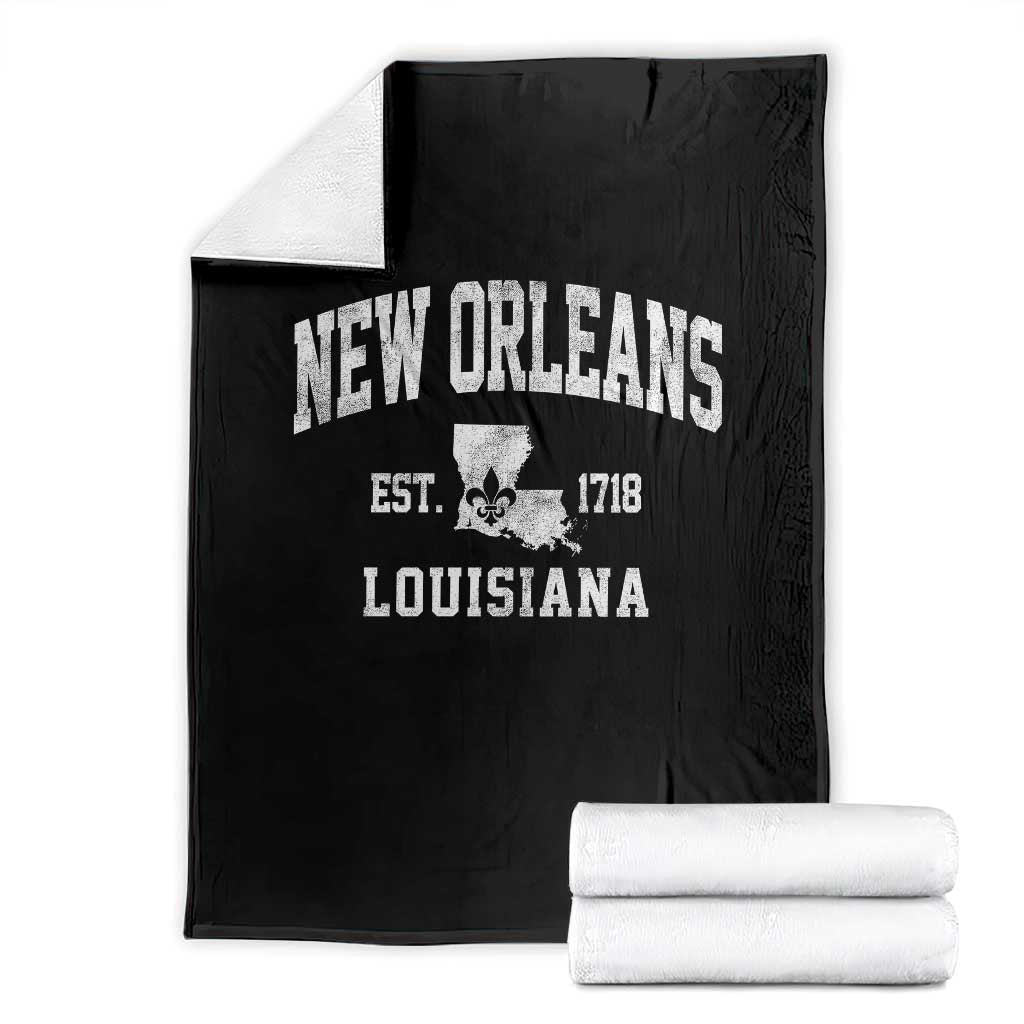 New Orleans Louisiana LA Est 1718 Throw Blanket