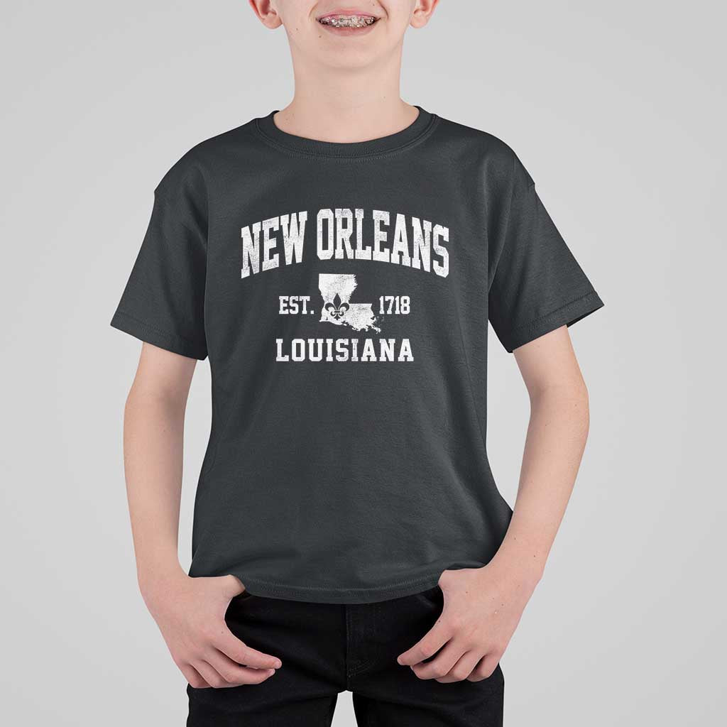 New Orleans Louisiana LA Est 1718 T Shirt For Kid
