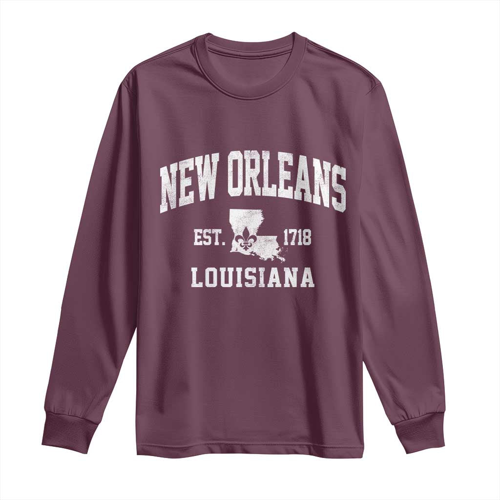 New Orleans Louisiana LA Est 1718 Long Sleeve Shirt