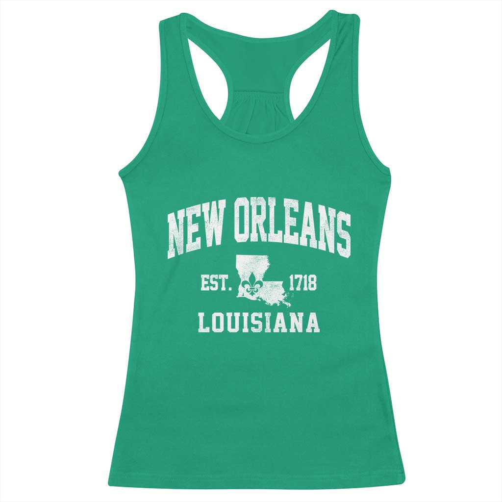 New Orleans Louisiana LA Est 1718 Racerback Tank Top