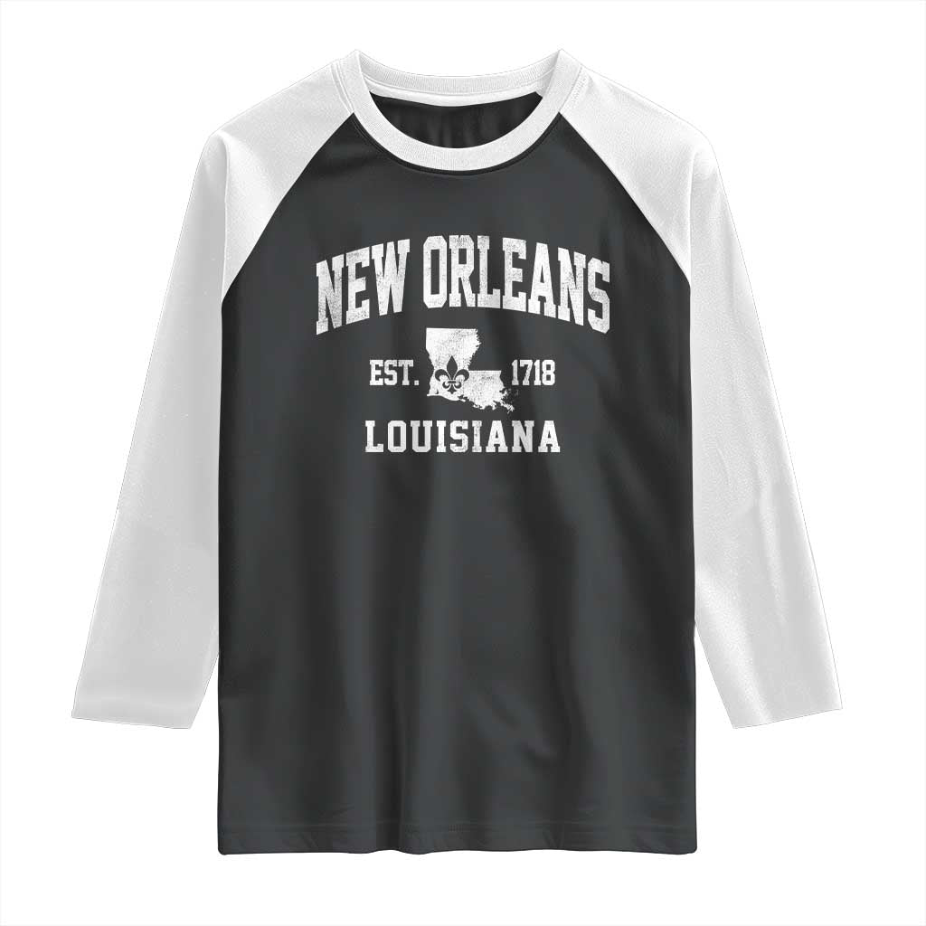 New Orleans Louisiana LA Est 1718 Raglan Shirt