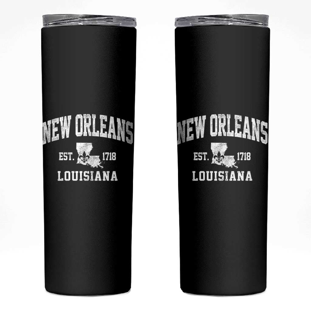 New Orleans Louisiana LA Est 1718 Skinny Tumbler