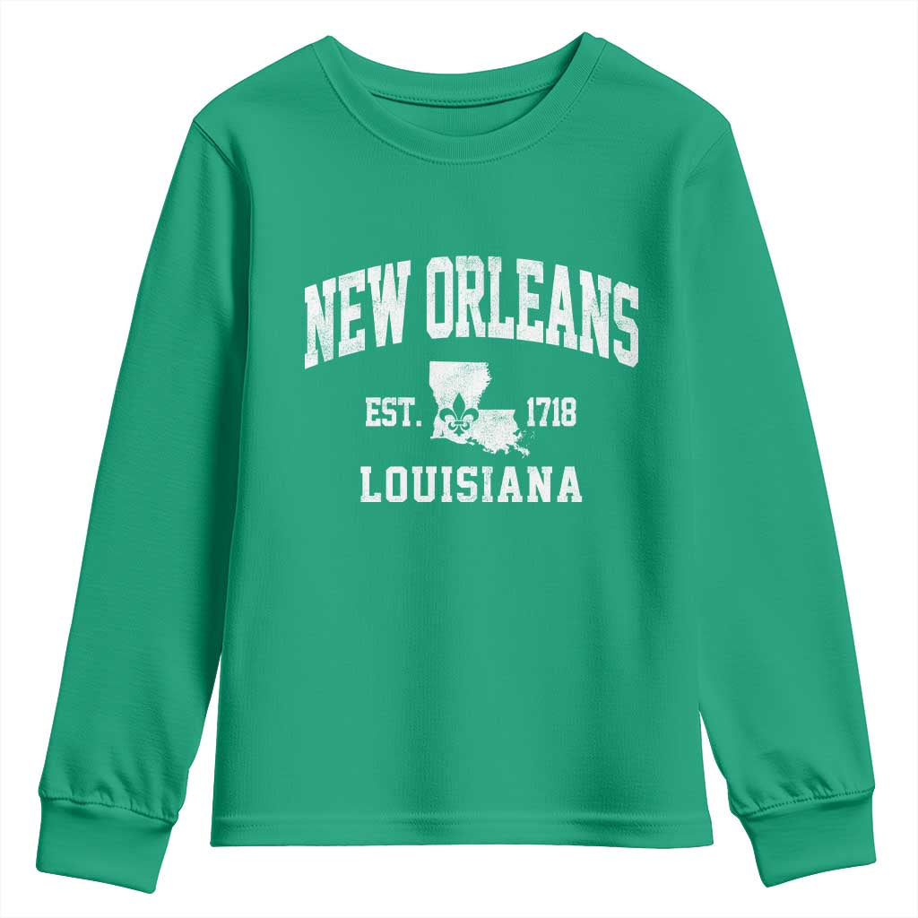 New Orleans Louisiana LA Est 1718 Youth Sweatshirt