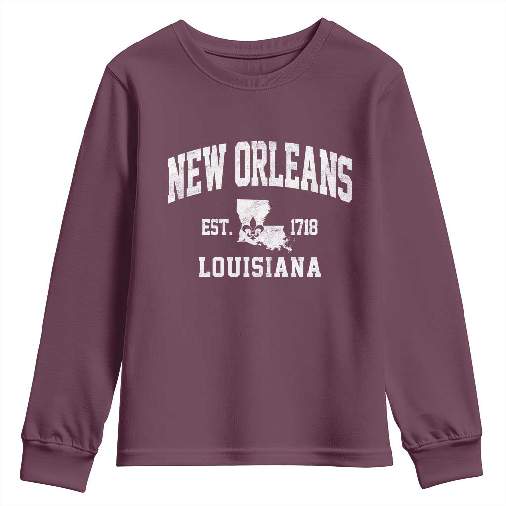 New Orleans Louisiana LA Est 1718 Youth Sweatshirt