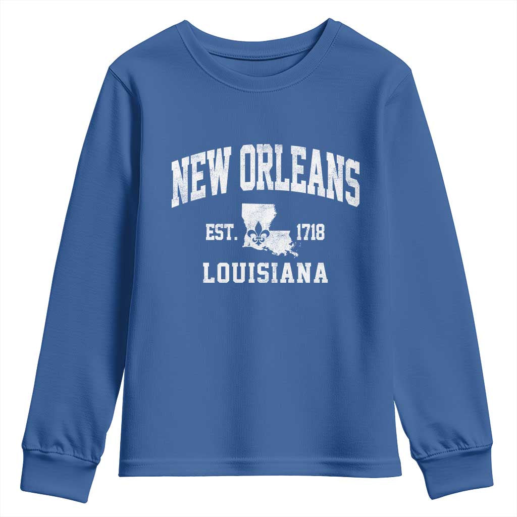 New Orleans Louisiana LA Est 1718 Youth Sweatshirt