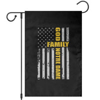 God Family Notre Dame Garden Flag Irish Patriotic American Flag