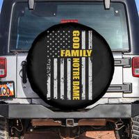 God Family Notre Dame Spare Tire Cover Irish Patriotic American Flag