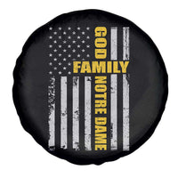 God Family Notre Dame Spare Tire Cover Irish Patriotic American Flag