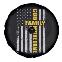 God Family Notre Dame Spare Tire Cover Irish Patriotic American Flag
