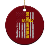 God Family Notre Dame Ceramic Ornament Irish Patriotic American Flag