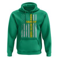 God Family Notre Dame Hoodie Irish Patriotic American Flag
