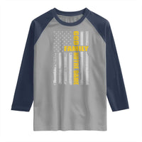 God Family Notre Dame Raglan Shirt Irish Patriotic American Flag