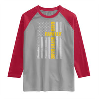 God Family Notre Dame Raglan Shirt Irish Patriotic American Flag