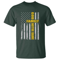 God Family Notre Dame T Shirt Irish Patriotic American Flag