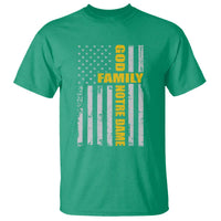 God Family Notre Dame T Shirt Irish Patriotic American Flag