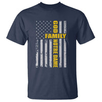 God Family Notre Dame T Shirt Irish Patriotic American Flag
