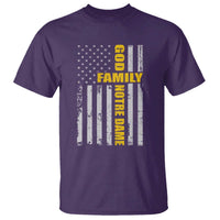 God Family Notre Dame T Shirt Irish Patriotic American Flag