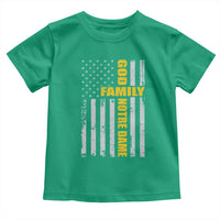 God Family Notre Dame Toddler T Shirt Irish Patriotic American Flag