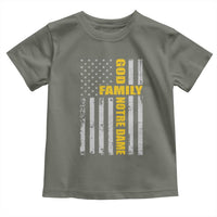 God Family Notre Dame Toddler T Shirt Irish Patriotic American Flag