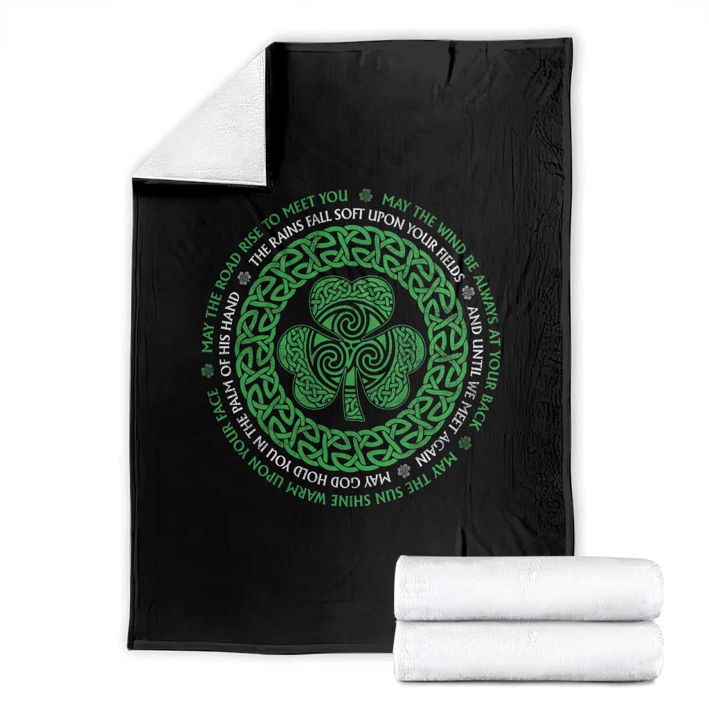 Irish Blessing May The Road Rise To Meet You Throw Blanket Celtic Knot Shamrock