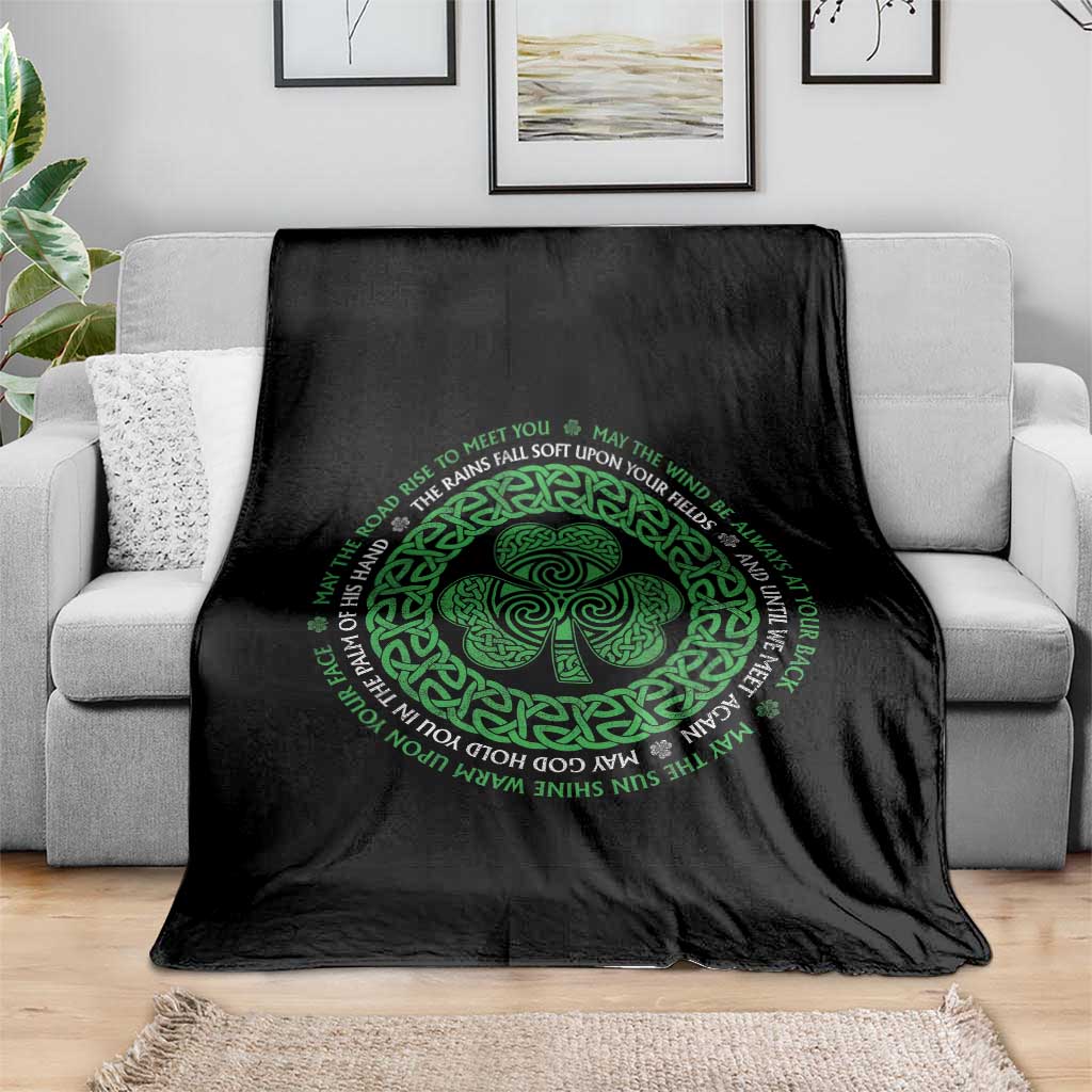 Irish Blessing May The Road Rise To Meet You Throw Blanket Celtic Knot Shamrock