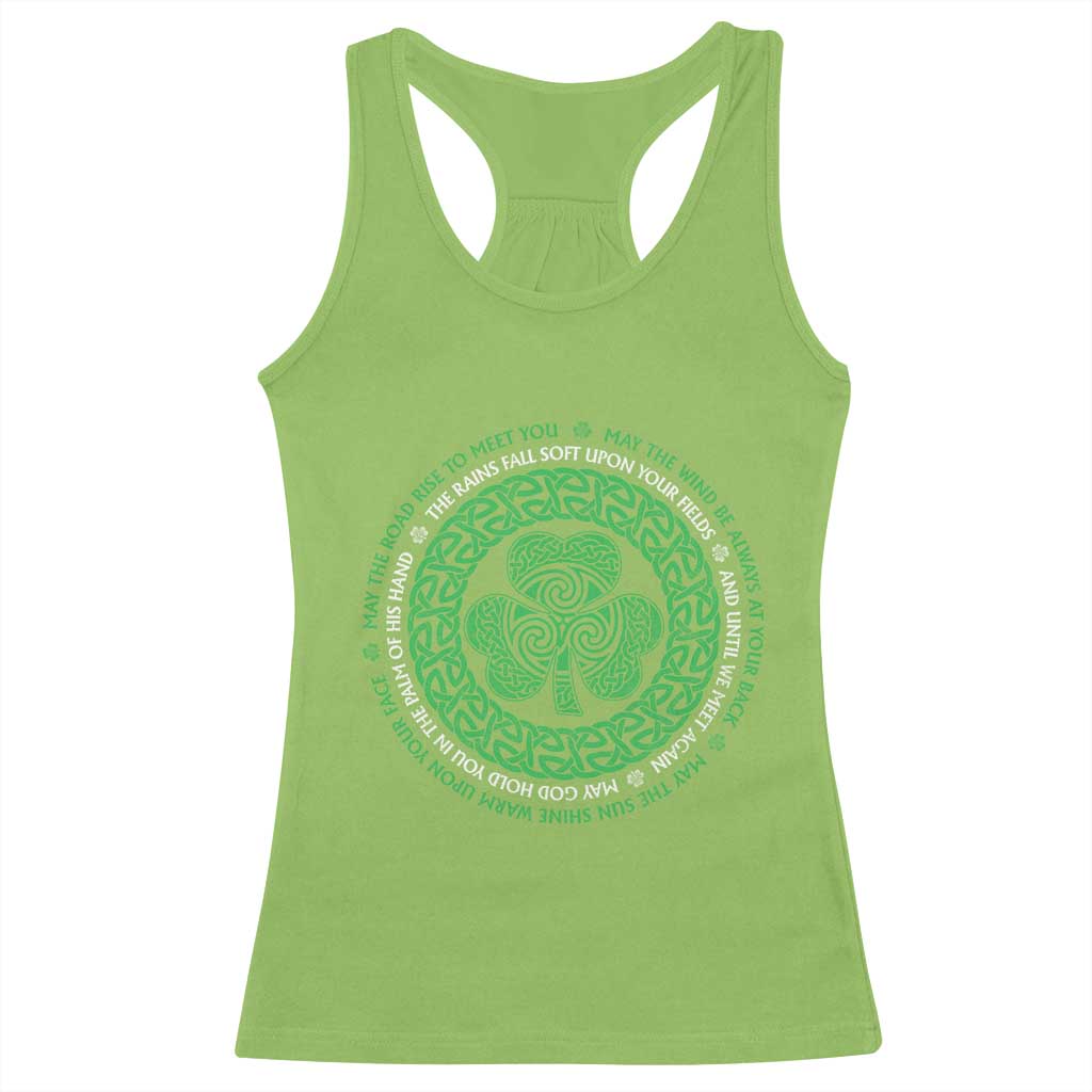 Irish Blessing May The Road Rise To Meet You Racerback Tank Top Celtic Knot Shamrock